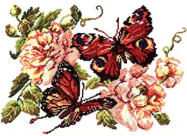 Пионы и бабочки Чудесная Игла 42-06, цена 537 руб. - интернет-магазин Мадам Брошкина
